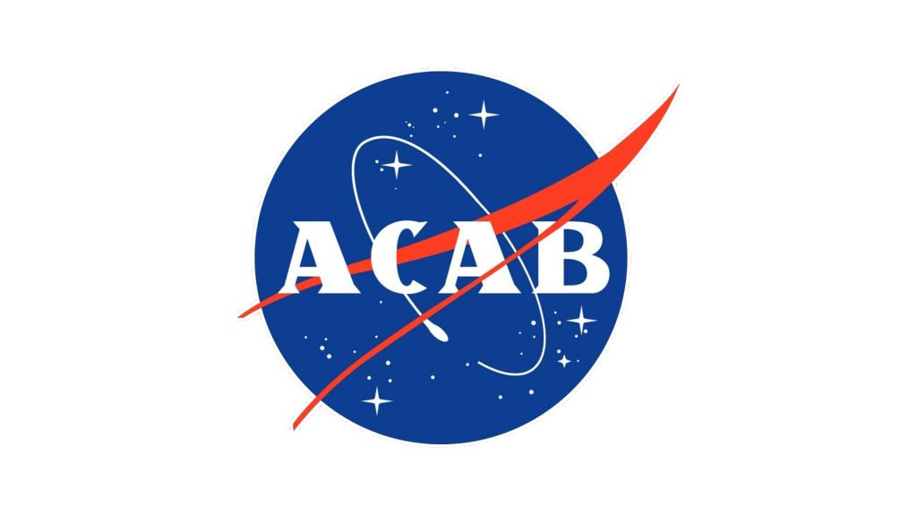 Parodie de logo de la NASA avec l'acronyme ACAB.